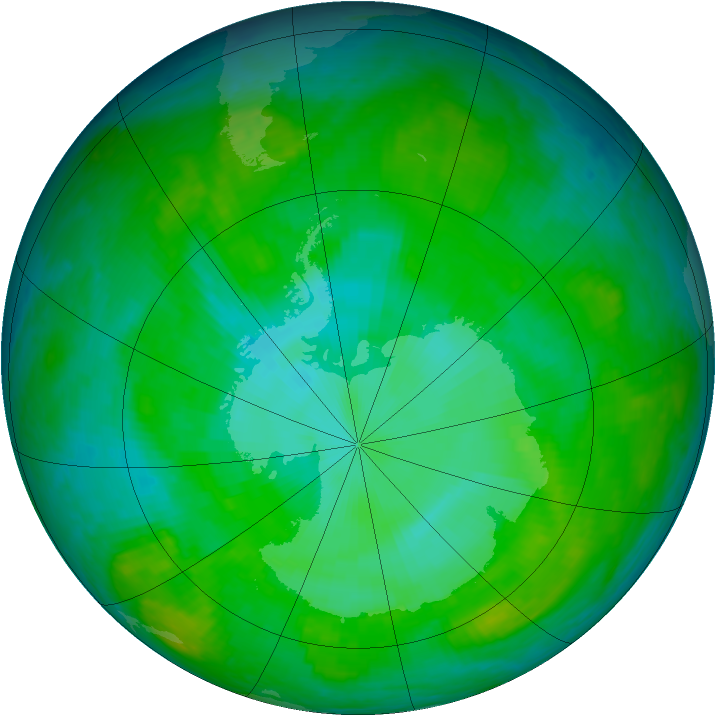 Antarctic ozone map for 26 December 2002